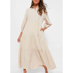 Tuckernuck Pomander Place Sandstone Cotton Mabel Maxi Dress Size M